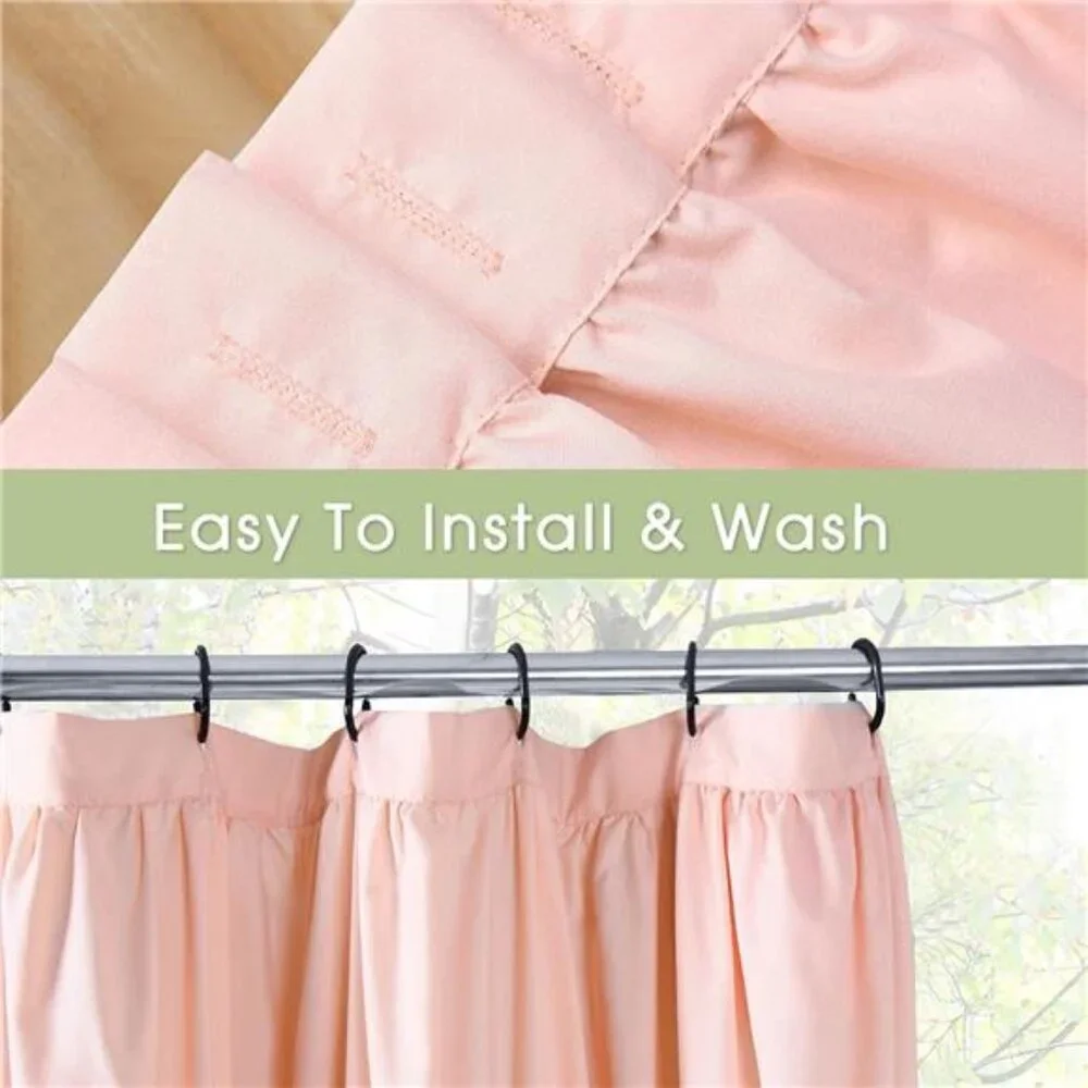 Peach Ruffle Shower Curtain, Vintage Handcrafted Bow Tie Bath Curtain